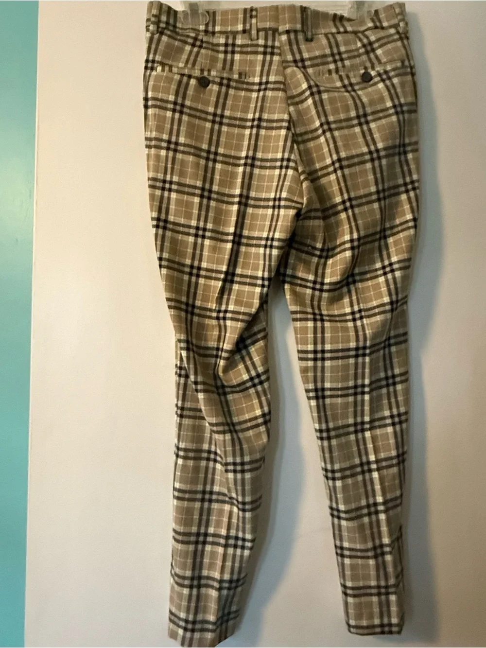 Boohoo Man Beige Plaid Suit- Classic Tartan Mixed Sizes